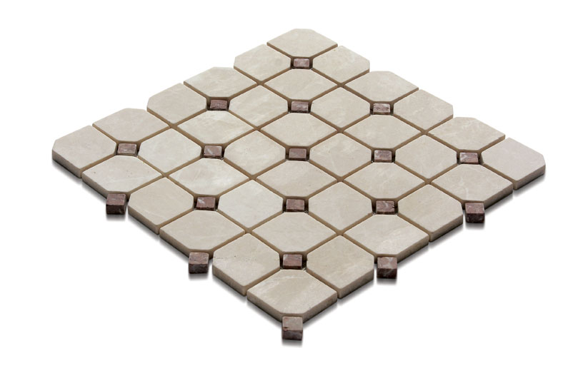 Hexagon Mosaic Botticino/burdur Brown