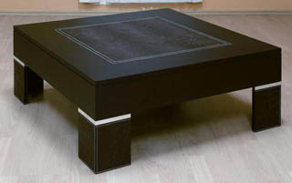 Zeus Leather Coffee Table Square