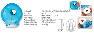 Mini Jumbo Tuvalet Kağıdı Dispenseri Şeffaf