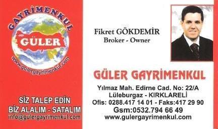 Güler Gayrimenkul-türkiye Kırklareli Lüleburgaz Emlak Ofisi