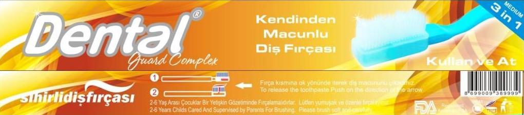 Dental Kendinden Macunlu Diş Fırçası -yeni Dil Temizleyici Beyazlatıcı Diş Macunu Tümü Tek Parça